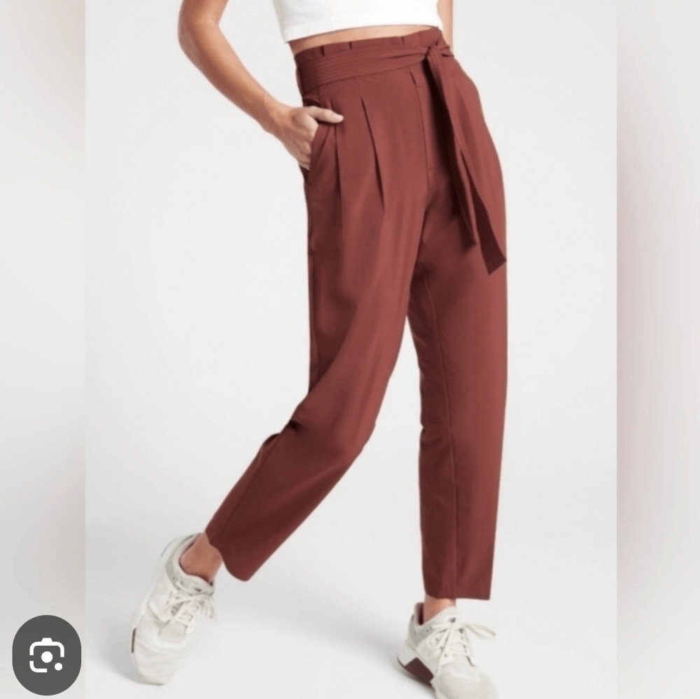 Athleta Skyline Pants II Sz 6 Paper Bag Waist Rust-colored